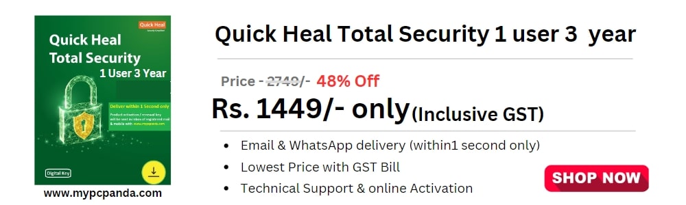 Quick Heal Total Security 1 user 3 Year Price